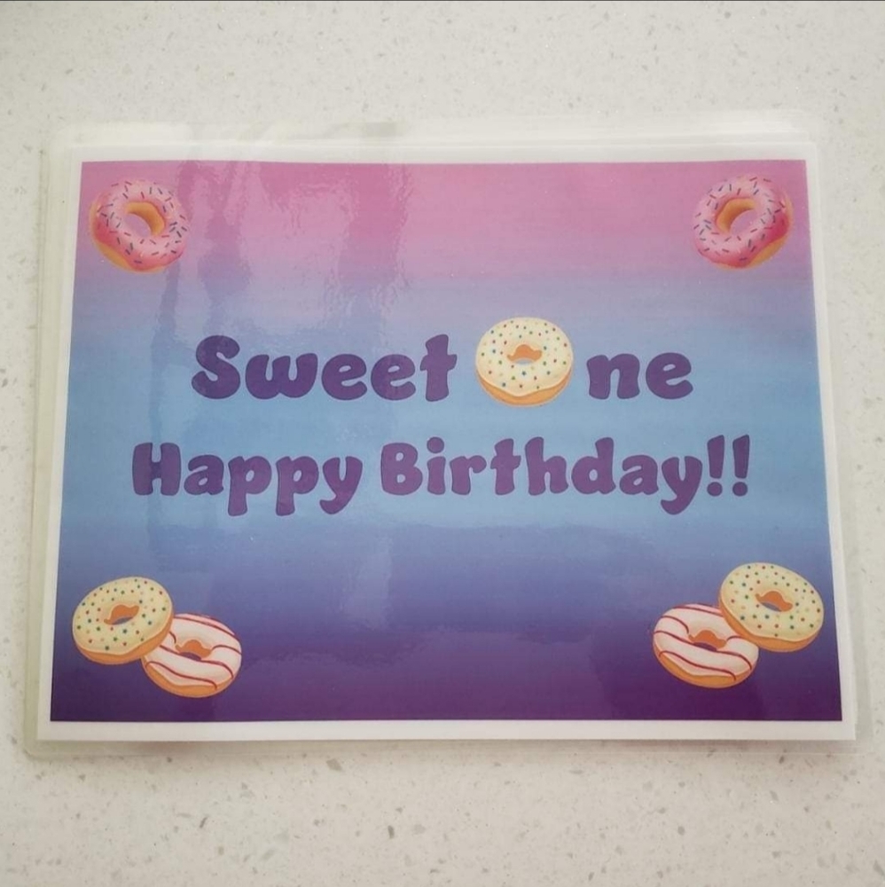 🍩 Set of 6 New Sweet One Donut Birthday Placemats 11.5" x 9.5"